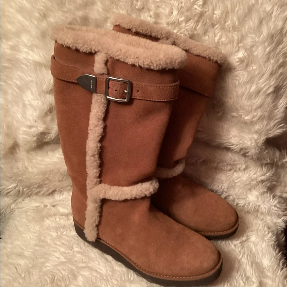 Coach shearling boots size 7